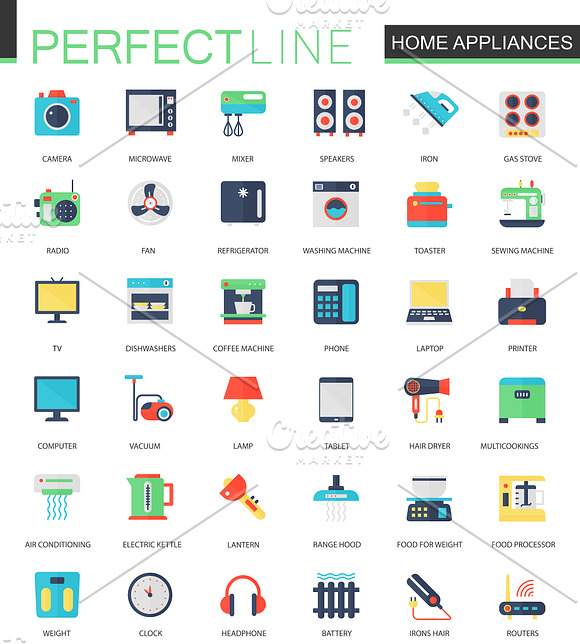 180 flat classic icons in Cute Icons - product preview 5