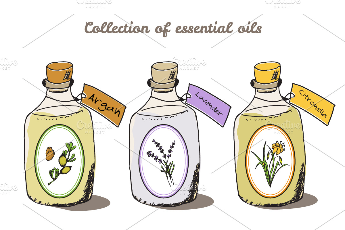 Collection of essential oils in Illustrations - product preview 8