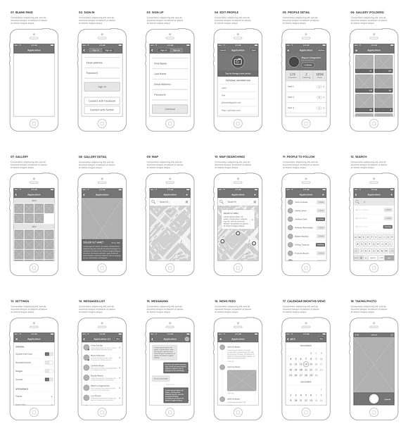 Mobl Wireframe Kit in Wireframe Kits - product preview 1
