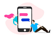 Dating app, Flat Vector illustration
