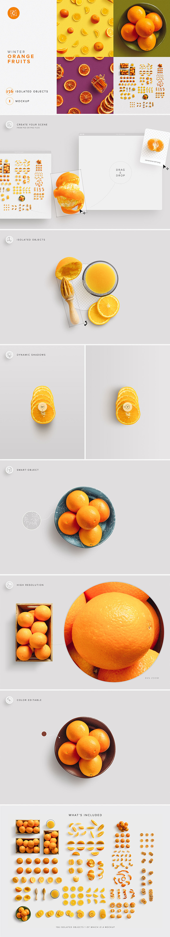 Fruits Oranges Citrus Scene Creator in Scene Creator Mockups - product preview 7