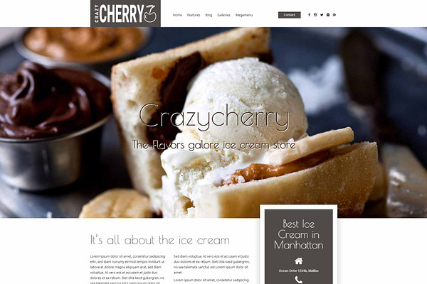 Crazycherry - Ice-Cream WP Theme