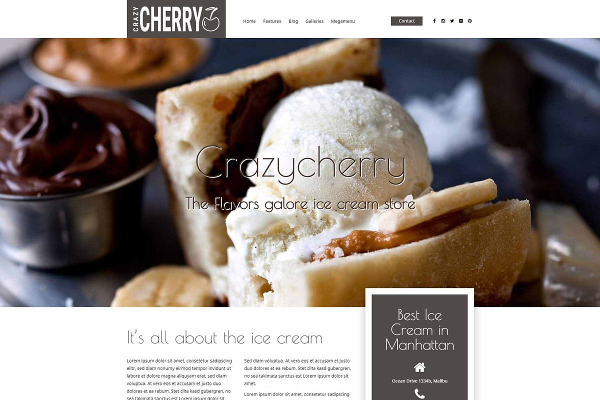 Crazycherry - Ice-Cream WP Theme in WordPress Themes - product preview 8