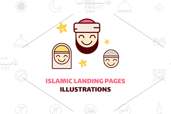 Islamic landing page illustration
