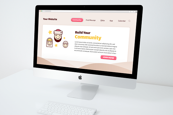 Islamic landing page illustration in App Templates - product preview 4
