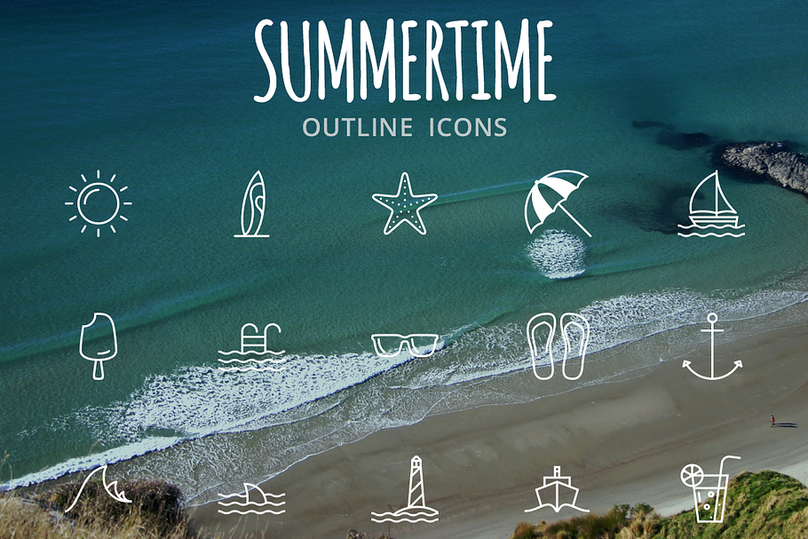 Summertime. A perfect summer iconset in Sports Icons - product preview 8