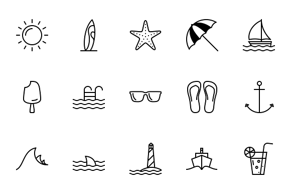 Summertime. A perfect summer iconset in Sports Icons - product preview 4