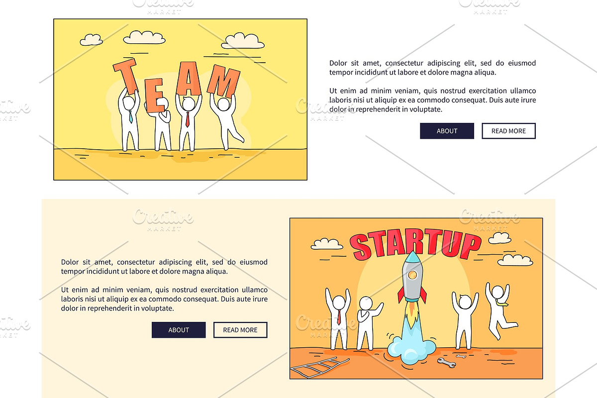 Team and Startup Web Pages Vector in Illustrations - product preview 8