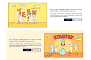Team and Startup Web Pages Vector