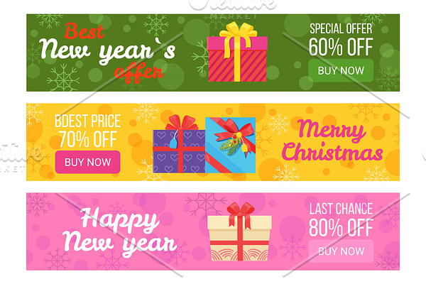 Colorful Set of Sale Banners Best