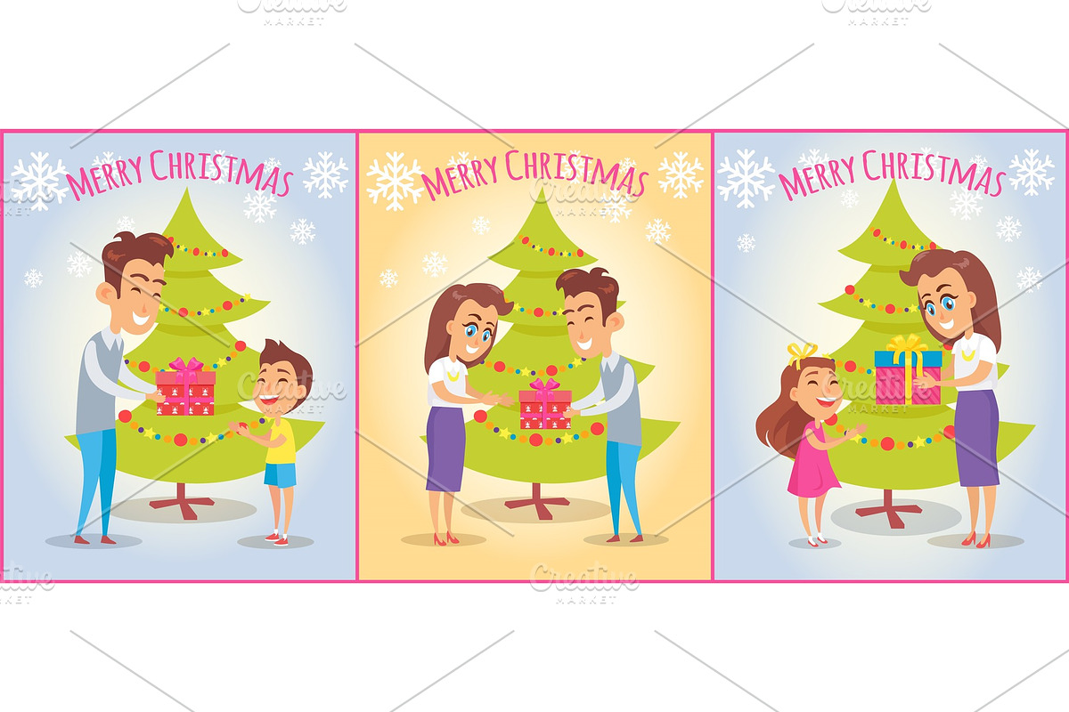 Merry Christmas Set of Posters with in Objects - product preview 8