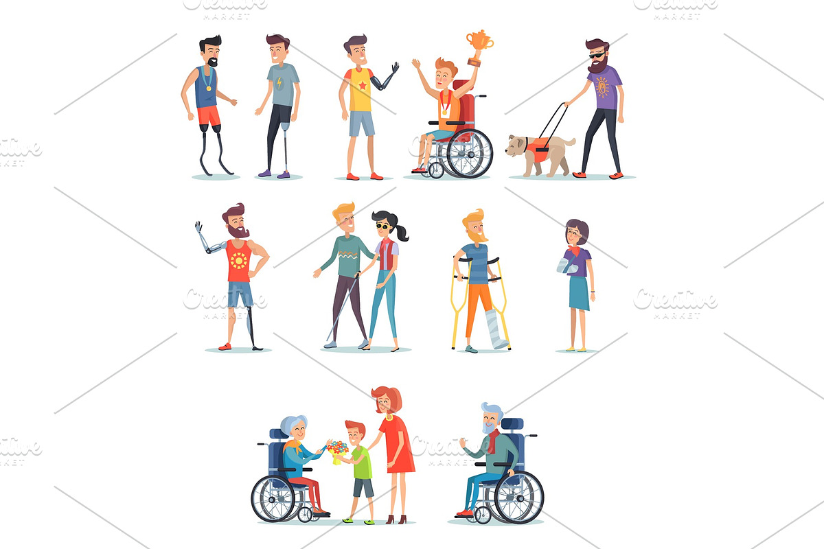 Disabled and Injured People Live in Illustrations - product preview 8