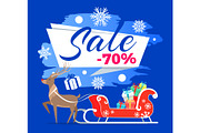 Sale -70% Poster with Reindeer