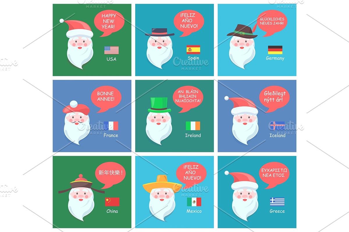 Santa Clauses on Festive Posters in Objects - product preview 8