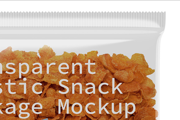  Transparent Plastic Snack Package in Product Mockups - product preview 1