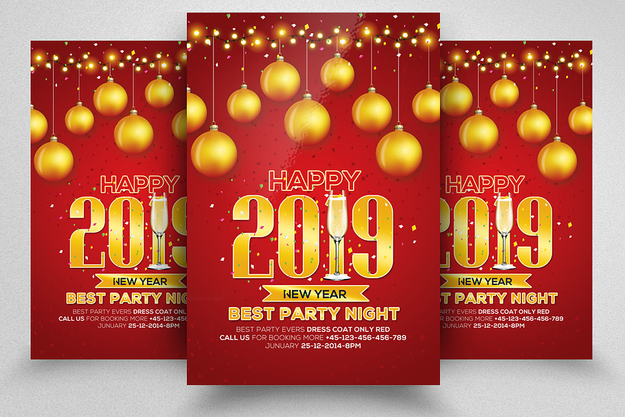 New Year Psd Flyer Templates in Flyer Templates - product preview 8