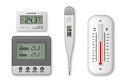 Thermometers. Vector set. 