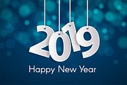 New Year 2019 greeting card