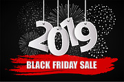 New Year sale 2019 black concept