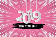New Year sale 2019 pink concept
