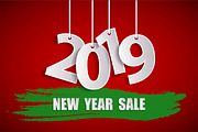 New Year sale 2019 red concept