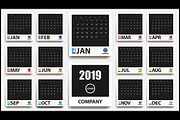 2019 colored calendar mockup 
