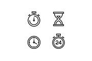Time and clock vector icon set