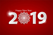 Red Happy New Year 2019 concept