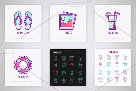 Holiday | 16 Thin Line Icons Set in Icons - product preview 6