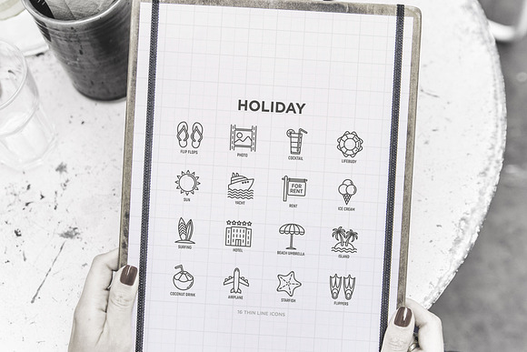 Holiday | 16 Thin Line Icons Set in Icons - product preview 9