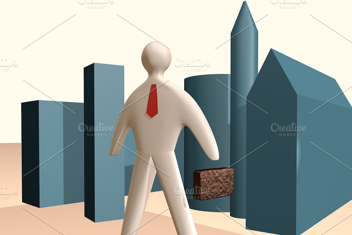 3d businessman illustration with cas in Illustrations - product preview 8