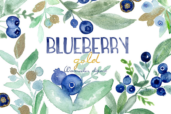 Blue Watercolor Flowers BUNDLE in Illustrations - product preview 3