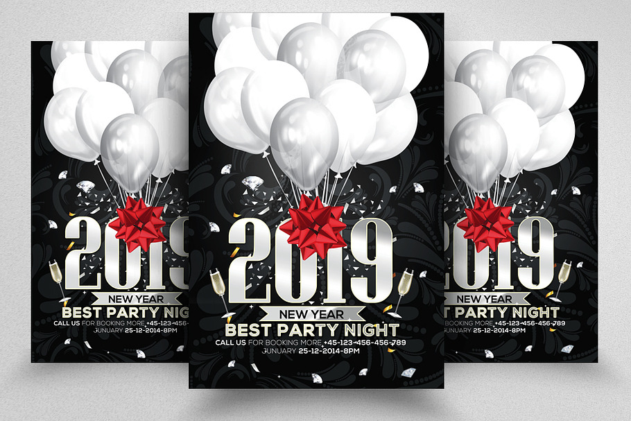 2019 New Year Psd Flyer Templates
