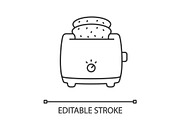 Slice toaster with toast linear icon