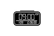 Digital alarm clock glyph icon