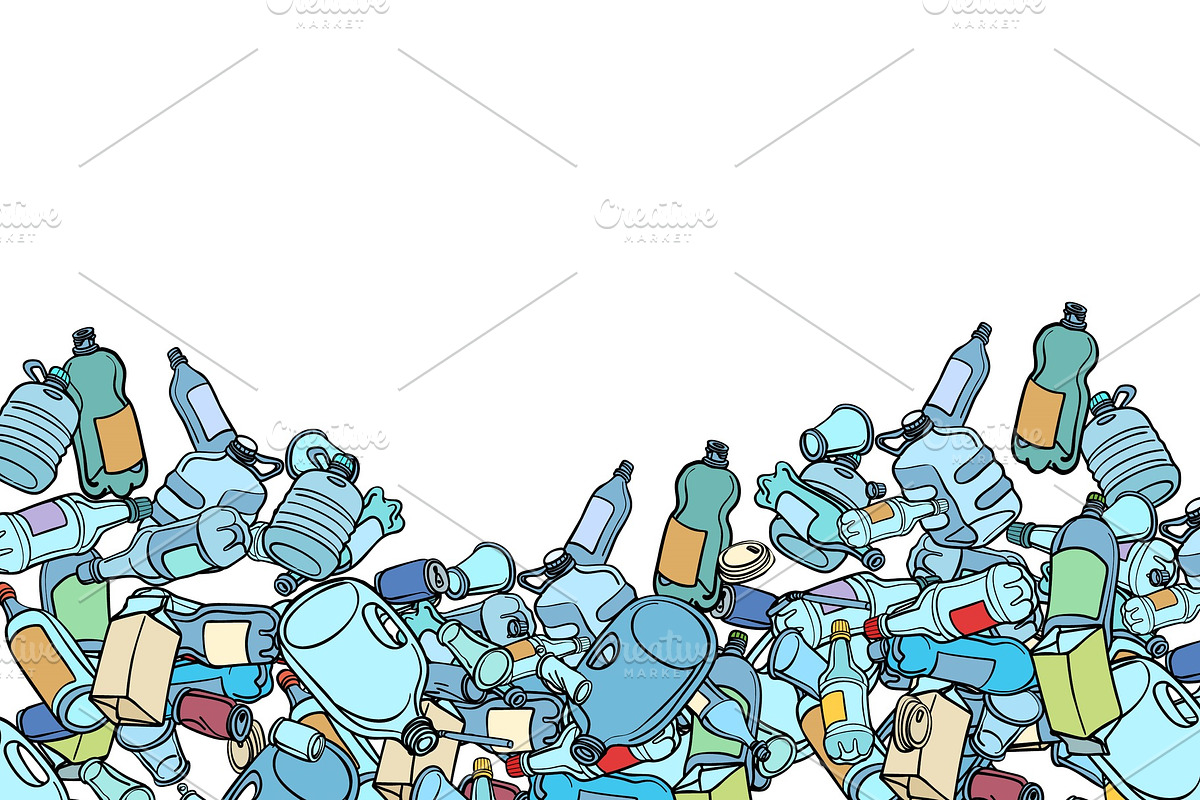 plastic trash. Ecology and pollution in Illustrations - product preview 8
