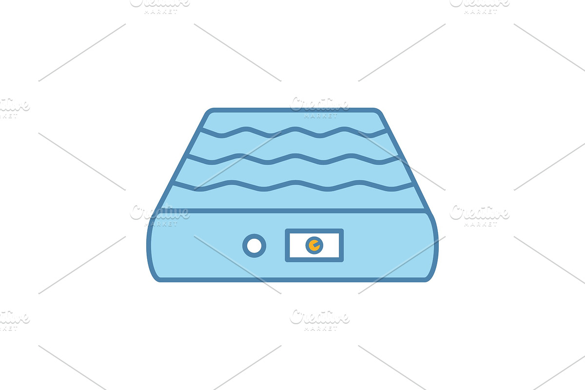 Air mattress color icon in Icons - product preview 8