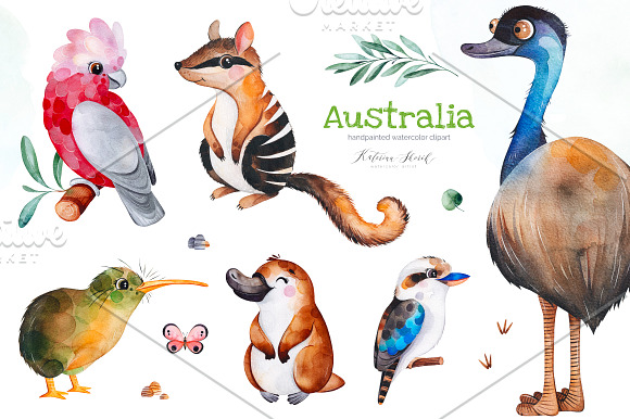 Australia. Watercolor collection. in Objects - product preview 5