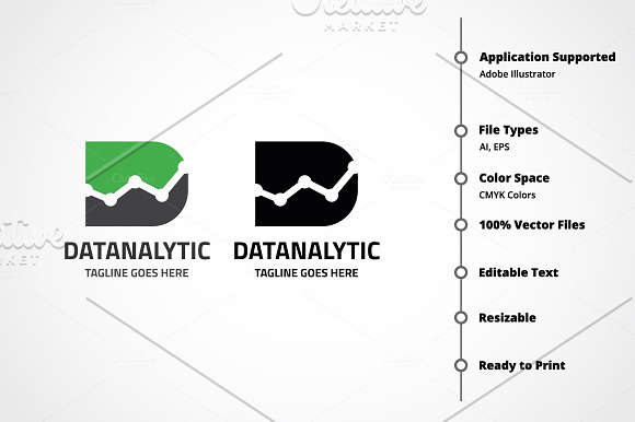 Letter D - Datanalytic Logo in Logo Templates - product preview 5