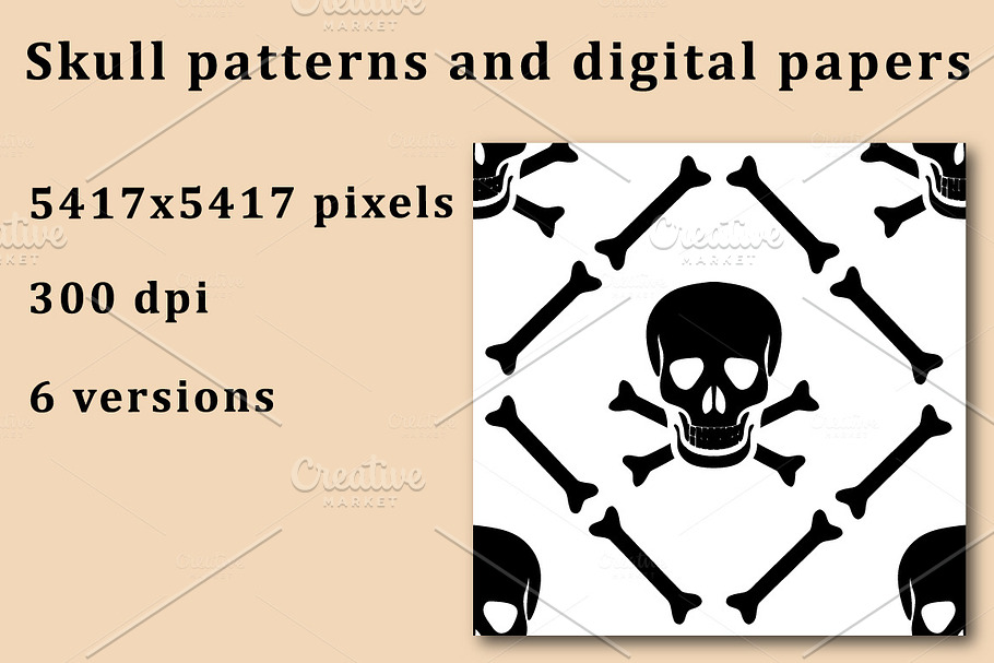 Skull patterns and digital papers