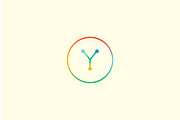 Abstract colorful line letter Y logo