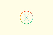 Abstract colorful line letter X logo