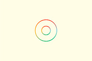 Abstract colorful line letter O logo