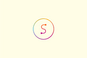 Abstract colorful line letter S logo