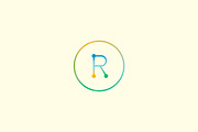 Abstract colorful line letter R logo