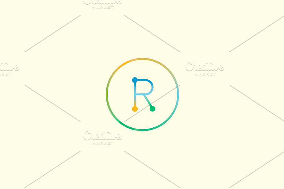 Abstract colorful line letter R logo in Logo Templates - product preview 8
