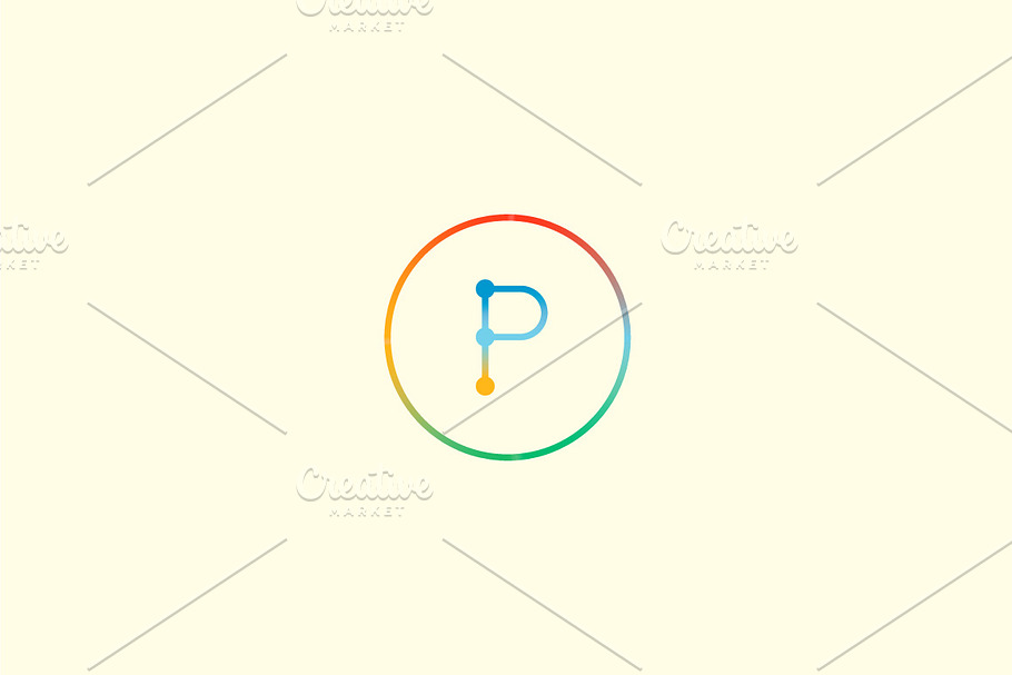 Abstract colorful line letter P logo in Logo Templates - product preview 8