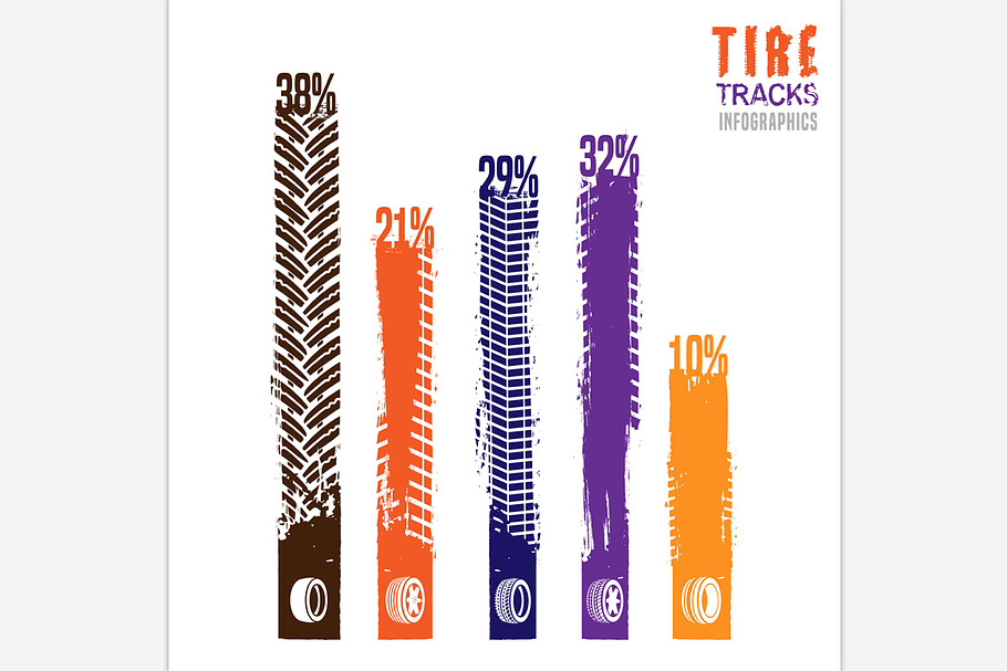 Tire tread marks infographic in Illustrations - product preview 8