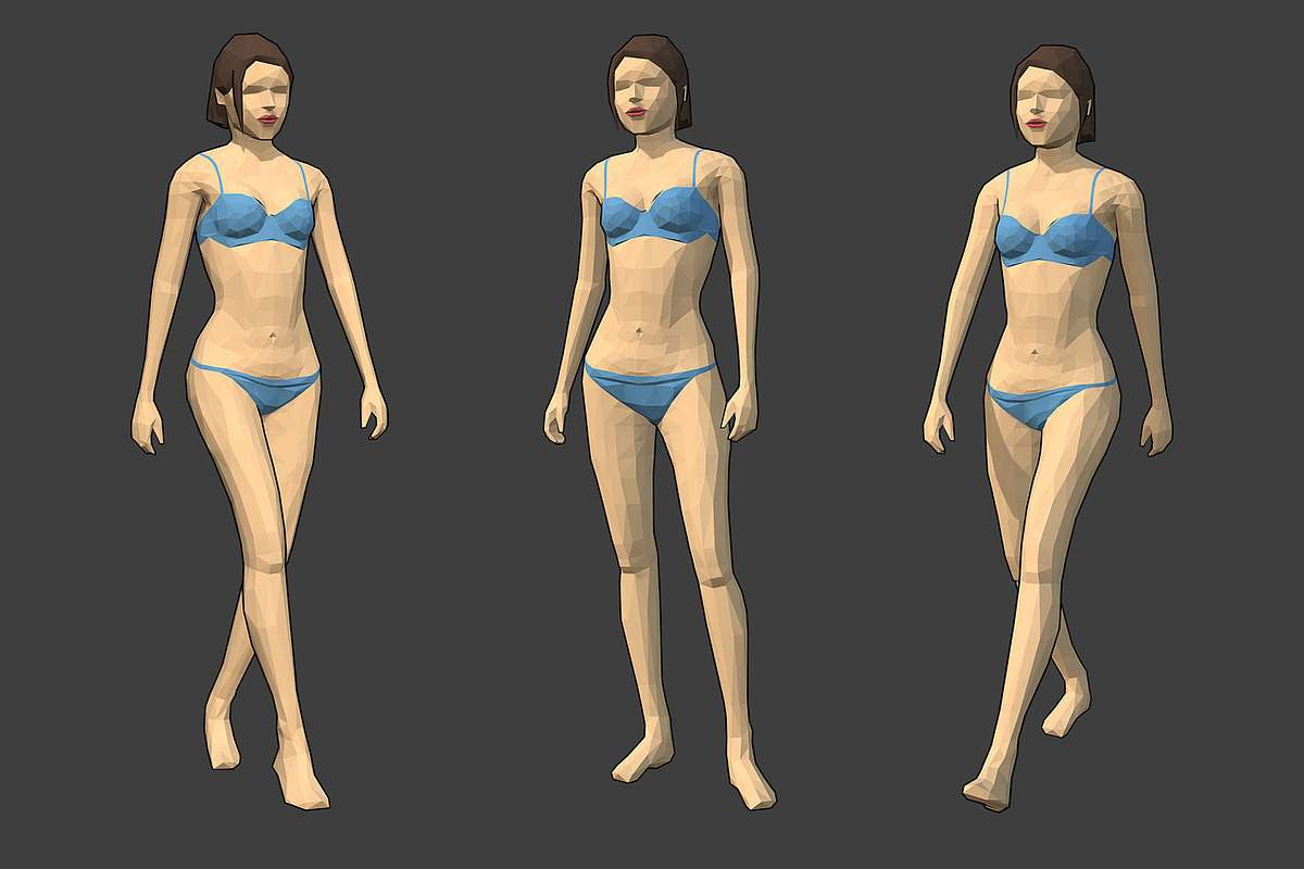 Lowpoly Female Character - Caren in People - product preview 8