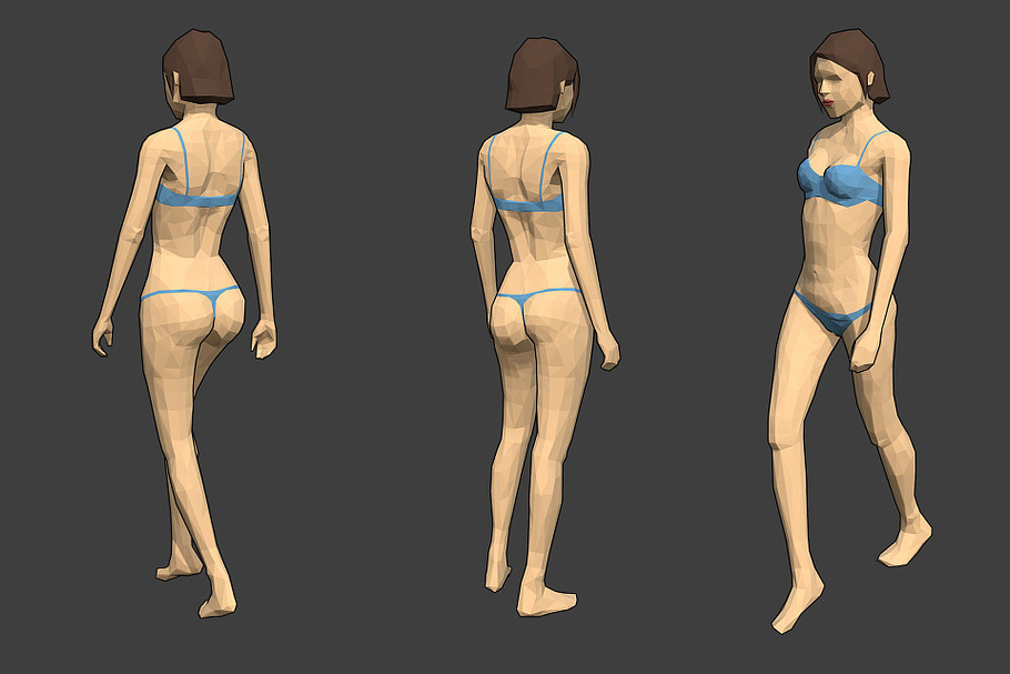 Lowpoly Female Character - Caren in People - product preview 2